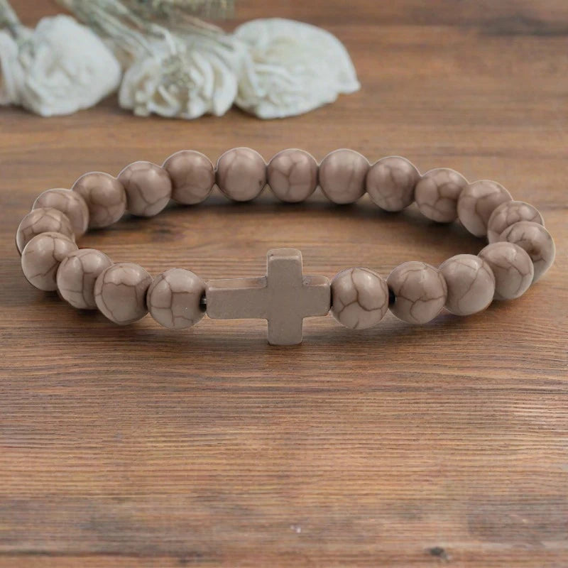 BROWN CROSS BRACELET