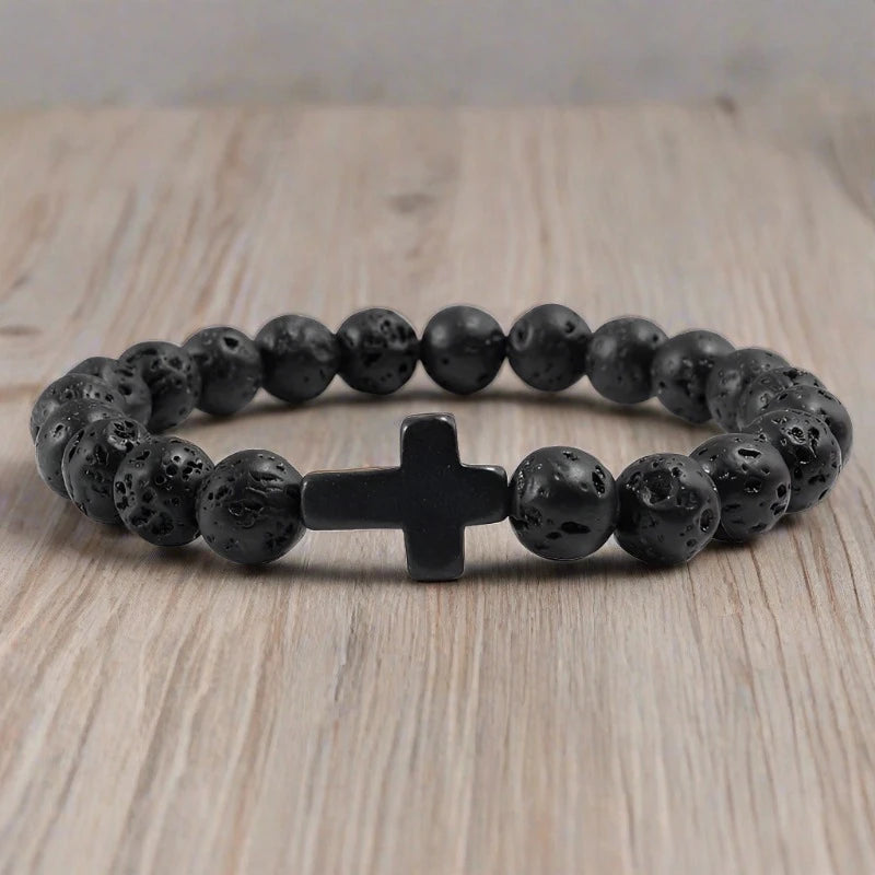 MOON BLACK CROSS BRACELET